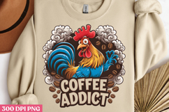 COFFEE ADDICT PNG, Animal Funny Quotes Sublimat Product Image 2