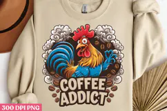 COFFEE ADDICT PNG, Animal Funny Quotes Sublimat Product Image 2