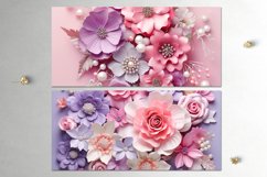 3 D papercut pink flowers | 16 Sublimation Mug designs, JPG Product Image 2