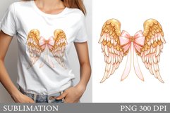 Valentines Cupid Wings Bow. Valentines T-Shirt Sublimation Product Image 1