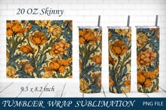 Floral tumbler wrap, Tumbler 20 oz with flower and leaves Product Image 1