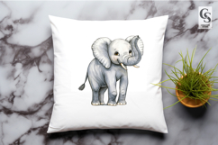 Cute Baby Elephant Illustration Clipart Sublimation PNG Product Image 2