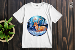 Majestic Deer Forest Winter Clipart Sublimation PNG Product Image 2