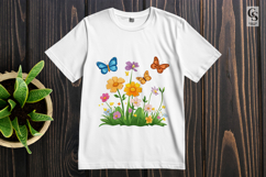 Butterfly Flower Garden Scene clipart sublimation png Product Image 2