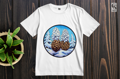 Snow Pine Cones Clipart Sublimation PNG Product Image 2