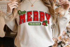 One Merry Teacher SVG, Merry Teacher SVG, Christmas teacher Product Image 3