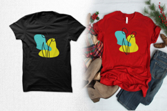 Abstract Blue Yellow Tulip Line Art Embroidery Design Product Image 2