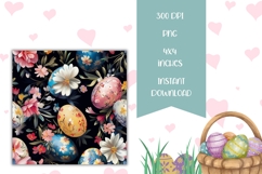 Easter Bunny Square Coasters, Cartoon Easter Eggs Print Product Image 2