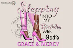 Stepping Into My Birthday PNG Pink Heels Design Files PNG Product Image 1