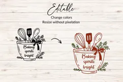 Christmas Kitchen - Baking Spirits Bright SVG, PNG, DXF Product Image 2