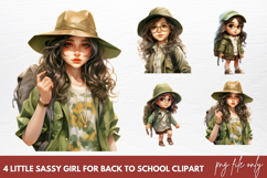 Little Sassy Girl For Back To School Sublimation Clipart Product Image 1