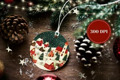 Cartoon Village Ornament Design, Cozy Winter Ornament Print Product Image 2