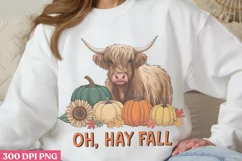 Oh, Hay Fall PNG, Highland Cow Sublimation PNG Product Image 2