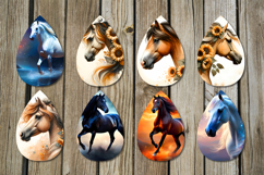 Horse | teardrop earring sublimation design bundle Product Image 2