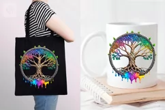 Rainbow Tree of Life sublimation print design PNG Product Image 3