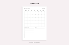 2029 Monthly Planner, Printable &amp; Fillable, A4/Letter Size Product Image 2