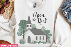Upon The Rock ,m PNG, Retro Church Sublimation PNG Product Image 3