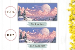 Pixel Art Mug Wrap, Pink Clouds Mug Design, Space Mug Product Image 2