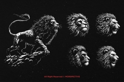 10 Bundle Dark Art Leo Zodiac Lion Beast Animal Tattoo Product Image 3