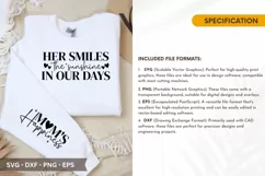 Her Smiles the Sunshine - Mother's Day Sleeve T shirt Design Product Image 2