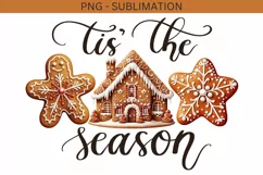 Gingerbread House, Tis the Season PNG Design Product Image 1