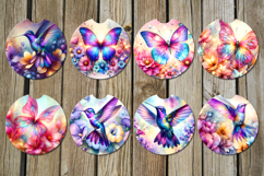 Butterfly &amp; hummingbird | car coaster &amp; key chain design Product Image 2