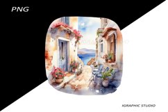 Greece summer clipart, Mediterranean Vacation Clipart Product Image 1