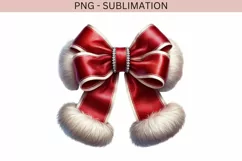 Coquette Red Bow PNG, Christmas Girly Bow for Sublimation Product Image 4