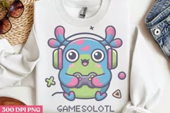 Gamesolotl PNG, Funny Axolotl Sublimation PNG Product Image 1