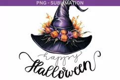 Happy Halloween, Spooky Season Witch Hat PNG Sublimation Product Image 2