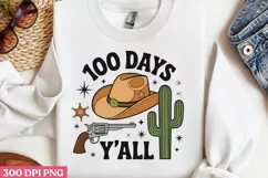 100 DAYS Y ALL PNG, 100 Days Of School Sublimation PNG Product Image 1