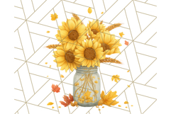 Fall Mason Jar Flowers PNG Clipart Product Image 2