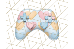 Pastel Gamer Girl Clipart PNG, Kawaii Gaming Elements Product Image 2