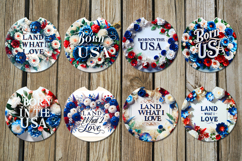 Patriotic usa flowers | american coaster &amp; key chain design Product Image 2