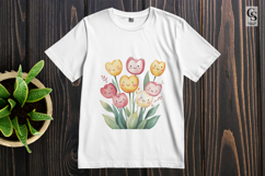 Cute Tulip Flower Watercolor Clipart PNG Product Image 2