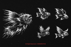 10 Bundle Dark Art Flying Fish with wings Aquatic Ocean Product Image 3