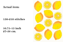 Cross stitch lemons embroidery pattern, yellow citrus fruit Product Image 2