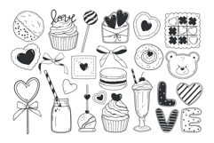 Hand-Drawn Valentine Sweets Doodle Product Image 3
