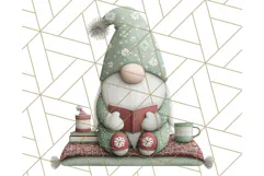 Cozy Winter Gnome Clipart PNG, Christmas Gnome Clip Art Product Image 2