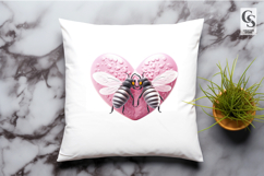 Love Bees Heart Clipart Sublimation PNG Product Image 2
