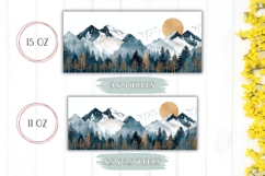 Abstract Mountains Mug Wrap Design, Forest Mug Sublimation Product Image 2