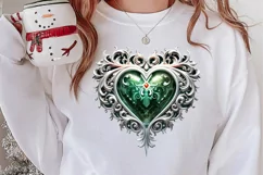 Christmas Hearts Watercolor Clipart, Christmas PNG Product Image 2