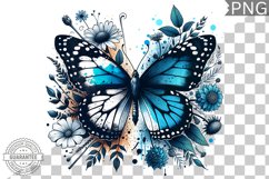 Floral Butterfly Sublimation - Clipart PNG Design Product Image 1
