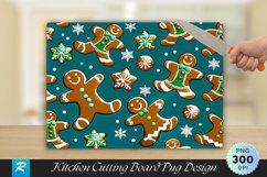Gingerbread Man Pattern Christmas Cutting Board PNG Design Product Image 1