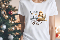 O Come Let Us Adore Him Nativity, Christian Christmas png Product Image 2