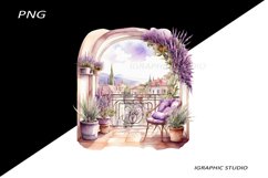 Watercolor Lavender Cafe Clipart Product Image 1