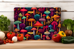 Colorful Mushroom Cutting Board | Cutting Board Sublimation Product Image 2
