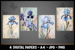 4 Beautiful Flowers Digital Papers I Junk Journal Pages Product Image 2
