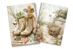 Garden Boots Junk Journal Pages Product Image 2
