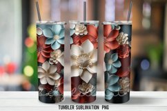 Christmas Flowers Tumbler Wrap Sublimation Designs Product Image 2